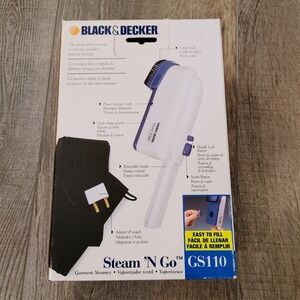 Portable Travel Black & Decker Steam N Go GS110 Garment Steamer White Blue Works